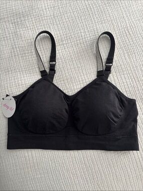 Strap-its Black Bra with rhinestone strap